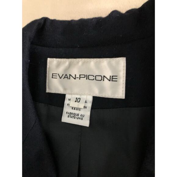 Evan-Picone Women Lapel Collar Jacket Button Long Sleeve Black 10 Office Siren - Picture 7 of 10